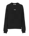 Msgm Black Impact Mini Logo Long Sleeve T-shirt In Black