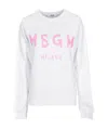 Msgm Logo-print Long-sleeve Sweatshirt In White