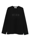 Msgm Cotton T-shirt With Front Printed Logo In Black