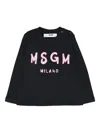 Msgm Logo-print Long-sleeve T-shirt In Black