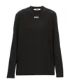 Msgm Logo Printed Long-sleeved T-shirt In Black