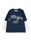 Msgm Blue T-shirt For Baby Boy With Logo In Blue