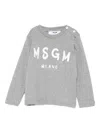 Msgm Langarmshirt Mit Logo-print In Gray