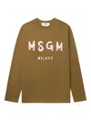 Msgm Logo-print Long-sleeve T-shirt In Green