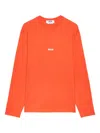 Msgm Logo-print Long-sleeve T-shirt In Orange