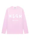 Msgm Logo-print Long-sleeve T-shirt In Pink