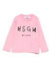 Msgm Logo-print Long-sleeve T-shirt In Pink