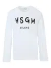 Msgm Logo-print Long-sleeve T-shirt In White