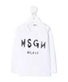Msgm Logo-print Long-sleeved T-shirt In White