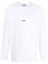 Msgm Logo-print Longsleeved T-shirt In White