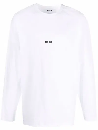 MSGM LOGO-PRINT LONGSLEEVED T-SHIRT
