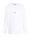 Msgm Logo-print Longsleeved T-shirt In White
