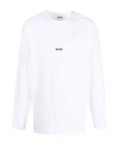 MSGM MSGM LOGO PRINTED CREWNECK T-SHIRT