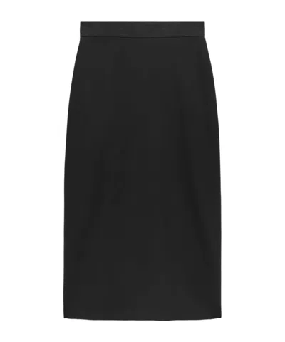 MSGM MSGM HIGH-WAIST LOGO-JACQUARD MIDI SKIRT