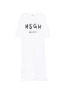 Msgm Logo-print Mini Dress In White