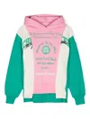 Msgm Patchwork-hoodie Mit Logo-print In Rosa