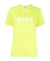 Msgm Logo Print Pattern Short-sleeved T-shirt In Yellow