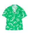 Msgm Logo-print Poplin Shirt In Green