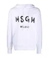 Msgm Logo-print Pullover Hoodie In White