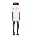 Msgm Logo Print Round-neck Dress In White