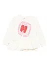 Msgm Logo-print Ruffled Dress In White