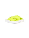 Msgm Logo-print Sandals In Yellow