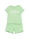Msgm Logo-print Short Set In Green