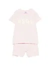 Msgm Logo-print Short Set In Pink