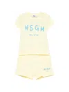 Msgm Logo-print Short Set In Yellow