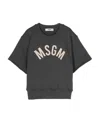 Msgm Logo-print Short-sleeve Sweatshirt In Black