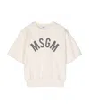 Msgm Logo-print Short-sleeve Sweatshirt In White