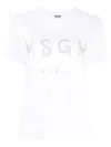 Msgm Glitter Cotton Jersey Knit Detail In Multicolor