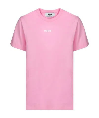 MSGM MSGM LOGO PRINTED CREWNECK T-SHIRT