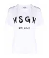 Msgm Round Neck Short Sleeves Straight Hem In White