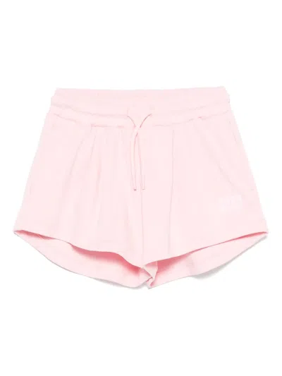 Msgm Kids' Logo-print Shorts In 粉色