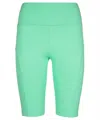 Msgm Logo-print High-waist Shorts In Green