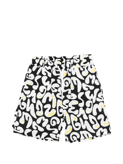 Msgm Kids' Logo-print Shorts In Black