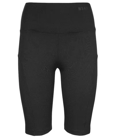 Msgm Logo Print Shorts In Black