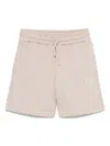 Msgm Logo-print Shorts In Neutrals