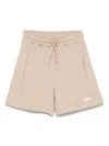 Msgm Logo-print Shorts In Neutrals