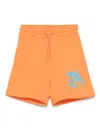 Msgm Logo-print Shorts In Orange