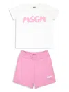 Msgm Logo-print Shorts In Pink