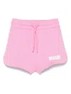 Msgm Logo-print Shorts In Pink
