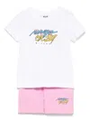 Msgm Logo-print Shorts Set In White
