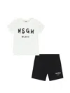 Msgm Logo-print Shorts Set In White