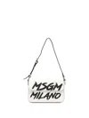 Msgm Logo-print Shoulder Bag In Neutral