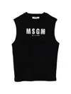 Msgm Logo-print Sleeveless Top In Black