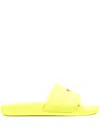 Msgm Logo-print Sliders In Yellow