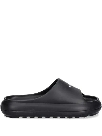 Msgm Logo-print Slides In Black