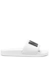 Msgm Logo-embossed Rubber Slides In White